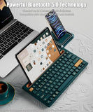 Bluetooth Keyboard With Integrated Stand For Ipad & Iphone, 75% Compact Silent 79 Keys, 2 Aaa Batteries, Smart Auto-Sleep, For Mult-Device, Laptop, Tablet, Smartphone (Dark Green)