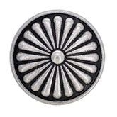 10 Pieces Flower Shield Metal Shank Buttons. 23Mm (7/8 Inch) (Antique