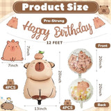 9-Pc Capybara Party Set Banner & Balloons for Capybara Birthday