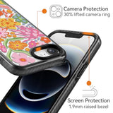 Compatible For 16E Case Cute - Durable Shockproof 6.6 Ft Drop Impact Phone Case - Black Funny Passion Flower Design For 16 Se 4 6.1"