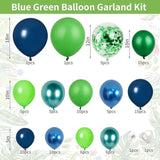 Blue Green Balloon Garland Kit, Blue Green Balloons And Confetti Balloons For Wedding Bridal Shower Birthday Baby Shower Party Decoration