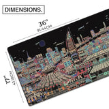 Masterpiece Large Gaming Desk Pad - 36" X 17" Aeroglyde Fabric Ichiba-Night Desk Mats - Washable, Smooth Glide For Precision Gaming & Work