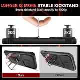 For Galaxy-A15-5G Phone Case: Longer & More Stable Rotatable Kickstand, Slide Camera Cover, Heavy Duty Shockproof Phone Case With 2 Pcs Screen Protector For Samsung A15 5G Case, Black