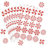 500Pcs Christmas Stickers Glitter Peppermint Candy Envelope Seal Decals Red White Self-Adhesive Xmas Paper Labels For Winter Holiday Invitation Greeting Card Scrapbook, 1.5 In