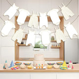 12Pc Neutral Baby Shower Bunting: Gold Banner for New Baby Party Decor