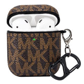 Airpods Case Cover For Airpod 2&1, Full-Body Protective Hard Shell Leather Airpods Protective Cover Case With Keychain For Airpods Wireless Charging Case, Front Led Visible