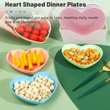 10Pcs Multi-Color Heart Shaped Plates With Tray, 5 X 5.5 Inch, Unbreakable Salad Dessert Snack Plates Appetizer Sauce Dish Dipping Snack Fruit Dessert Steak Serving For Dinner, Party, Valentine'S Day