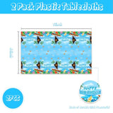 2Pcs Ocean Tablecloth Birthday Party Supplies For Ocean Kid Boy Baby Shower Birthday Party Decorations Rectangular Tables 70"X42",2 Pack