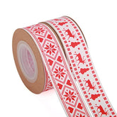 Scandinavian Christmas Ribbon Total 20 Yards 1Inch Wide Red And White Nordic Trim Scandi Reindeer And Snowflake Ribbon For Gift Wrapping, Diy Craft, Christmas Party Supplies