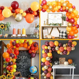 Fall Balloon Arch Kit Orange Burgundy Gold Confetti Balloons for Baby Shower Party