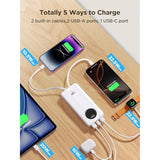 Power Bank, 10000Mah Portable Charger With Built In Cables Fast Charging 22.5W Usb-C In/Out Slim Travel Powerbank Battery Pack For Iphone 16 15 14 13 12 Samsung Galaxy S24 A15 Android Phone