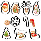 Christmas Cookie Cutters - 9 Pcs Christmas Party Favors Decorations Kit Shaped In Santa Snowman Cane Candy |Stainless Steel Navidad Stroking Stuffers Food Gingerbread Baking Press Supplies For Kitchen