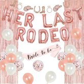 Western Bachelorette Party Decorations Her Last Rodeo Balloons Cowgirl Banner For Bridal Shower Party Supplies