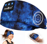 Sleep Headphones Bluetooth 5.4 Headband, Wireless Earphones Sweat Resistant Earbuds With Ultra-Thin Hd Stereo Speaker For Workout Running(Tie-Dye Blue)