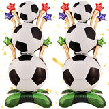 3.8ft Giant Standing Soccer Balloons, 2Pack Soccer Party Decorations