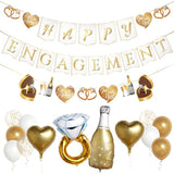Happy Engagement Banner, Just Engaged Banner, Happy Engagement Decorations | Just Engaged Decorations | Almost Married Sign | Congratulations Wedding Decor Sign With Balloons