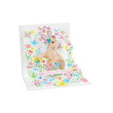 3D Pop-Up Greeting Card, Multi-Layer Paper Cuttings Greeting Card Open Pop-Up Scene Design,Cute Patterns Express The Festive Atmosphere - With Envelope And Blank Label (Easter Bunny)