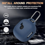 For Anker Soundcore P40I Case Cover, Soft Silicone Case For Soundcore P40I, Shockproof Protective Skin Cover For Anker P40I With Carabiner, Front Led&Logo Visible (Blue)