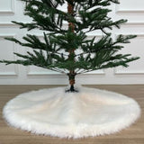 36-Inch Huntsman High-Pile Faux Fur Christmas Tree Skirt With Hidden Slide Clasp Closure And Durable Microfiber Backing, Ivory