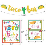 Taco Bar Decoration Kit - Banner Sign Tents Garland For Fiesta Mexican Cinco De Mayo Themed Party Bachelorette Bridal Shower, Housewarming