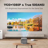 Auto Foucus Projector With Wifi & Bluetooth, 4K Support, Native 1080P, Screen Adjustable, 180° Rotatable Stand, 3D Stereo Sound, Smart Projector For Ceiling Bedroom, Compatible With Hdmi/Usb