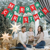 Merry Christmas Banner Red And Green Xmas Sign For Hanging Home Mantle Christmas Decorations Indoor Farmhouse Holiday Decoration