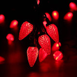 Red String Lights, 16Ft 25 Led Faceted C9 Chrsitmas Lights, Connectable 120V Ul Certified Tree Lights, Indoor Outdoor Ch