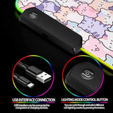 Rgb Pink Cat Mouse Pad, Large Led Gaming Light Up Computer Mousepad, Long Glowing Pc Laptop And Keyboard Office Desk Mat For Women