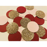 Confetti 100 Pieces Paper Circles Rose Gold Blush Pink Burgundy Wine Birthday Bridal Shower Wedding Party Decor