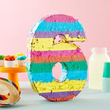 Rainbow Number 6 Pinata For 6Th Birthday Party Supplies, Fiesta, Anniversary Celebration, And Fiesta Celebration (Small, 16.5 X 11 X 3 In)