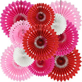 Red Pink Rose Red Hanging Tissue Honeycomb Round Paper Fans Decor Kit For Birthday Girl Kid Shower Bachelorette Wedding Christmas Backdrops Anniversary Party Supplies?11 Packs?