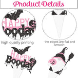 48Pcs Halloween Ghost Cupcake Toppers Pink Black Boo Pumpkin Bat Witch Picks