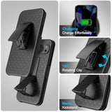 For Pixel 10/10 Pro Holster Case With Belt Clip & Kickstand, 2-In-1Rugged Bumper Cover Full-Body Military Grade Protection (Black)