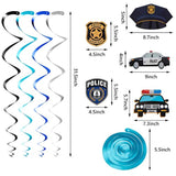32 Pieces Police Party Decorations Set Police Academy Graduation Party Swirls Set Including 20 Latex Balloons 2 Banners 10 Hanging Swirls Birthday Decorations