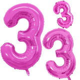 2 Pcs 42 Inch Pink Number 3 Foil Balloons By ,Number Balloons For Pink