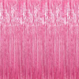 3 Pack 3.3 X 9.9 Ft Pink Foil Fringe Glitter Curtains Party Decorations, Tinsel Backdrop For Parties, Door Streamers For Birthday, Photo Booth Backdrops, Party Decor