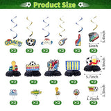 Soccer Party Decorations Set, Soccer Supplies Kit with Plates, Cups, Napkins, Tablecloth, Banner, Swirls, Honeycomb Centerpieces and Cake Toppers for Watch Parties, Game Day, Soccer Fans