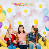 12 Pack White Daisy Foil Balloons Large Flower Party Decorations Baby Shower Wedding