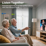 Dual Wireless Headphones for TV Watching for Seniors, 2 Headsets & 2.4GHz Transmitter, 164FT Range No Delay, Voice Enhancer & Ambient Sound, L/R