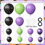 116Pcs Halloween Balloon Garland Arch Kit Green Purple Black Metallic Balloons