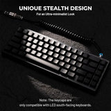 X Xvx Stealth Keycaps - Shine Through Topographic Keycaps, Unique Imd Tech, Phantom Design, For Mechanical Keyboards, 118 Key Set, Oem Profile, Lines And Character Backlit, Side Printed-Black