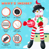 13Ft Christmas Inflatable Snowman Outdoor Decoration, Climbing Snowman Blow Up Yard Decoration, With Cardinal And Led Li