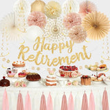 Retirement Party Decorations Women Men, Blush Pink Happy Retirement