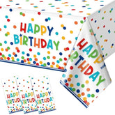 3-Pack Colorful Polka Dot Birthday Tablecloths – 54x108" Waterproof Plastic Covers for Parties
