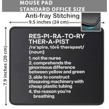 Funny Respiratory Therapist Definition Mouse Pad - Therapy Rt Care Week Gift Mousepad Mouse Mat For Office Laptop 9.5 In, Medium, Black