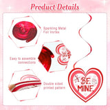 36 Pcs Valentine'S Day Hanging Swirl Decorations Set,Happy Valentines Day Party Hanging Love Heart Foil Ceiling Swirl Decorations For Wedding Anniversary Bridal Shower Decorations