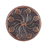 12 Pieces Flower Flourish Dark Copper Color Metal Shank Buttons. 20Mm