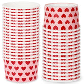 50Pcs Valentine'S Day Treat Snack Cups 8Oz Pink Red Heart Ice Cream Bowl Love Heart Disposable Paper Bowls For Hot Cold Food Decorations