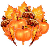 Thanksgiving Foil Balloons: Pumpkin, Maple Leaf, Acorn Party Decor (12Pcs)