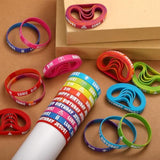 100 Pcs Happy Birthday Jesus Wristband Christmas Luke 2:11 Rubber Wristband 10 Styles With Christian Religious Cross Gifts For Sunday School Xmas Parties Motivation Support Church Supplies